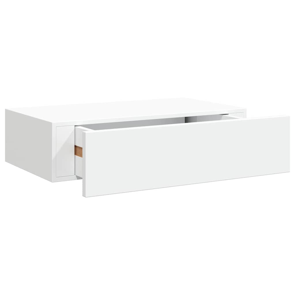 Zidna polica s ladicom bijela 40 x 23,5 x 10 cm MDF