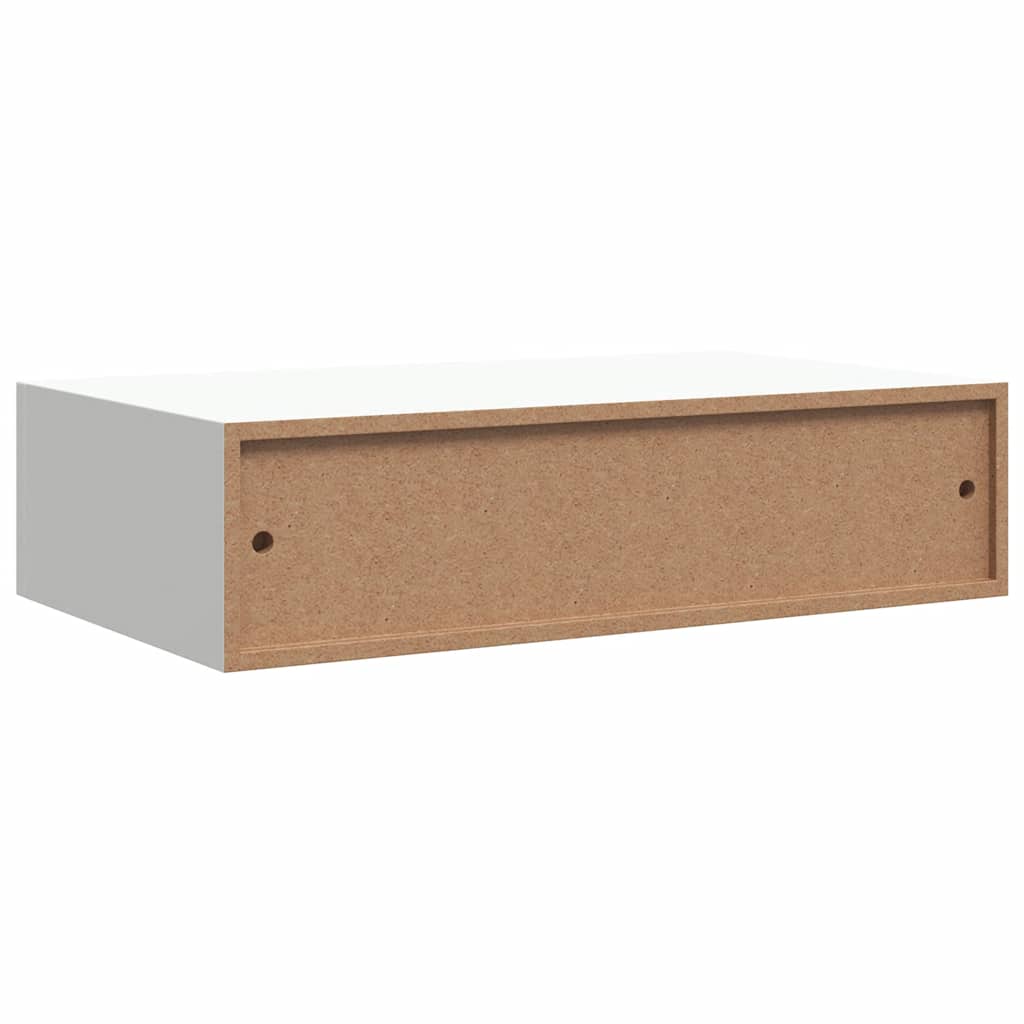 Zidna polica s ladicom bijela 40 x 23,5 x 10 cm MDF