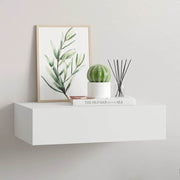 Zidna polica s ladicom bijela 40 x 23,5 x 10 cm MDF