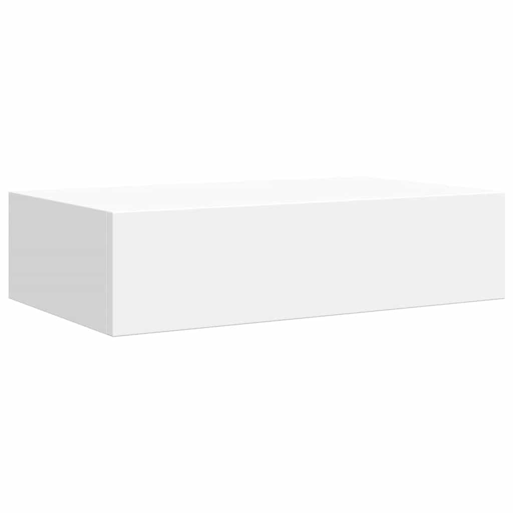 Zidne police s ladicom 2 kom bijele 40 x 23,5 x 10 cm MDF