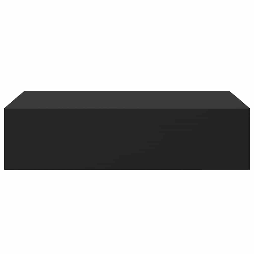Zidna polica s ladicom crna 40 x 23,5 x 10 cm MDF