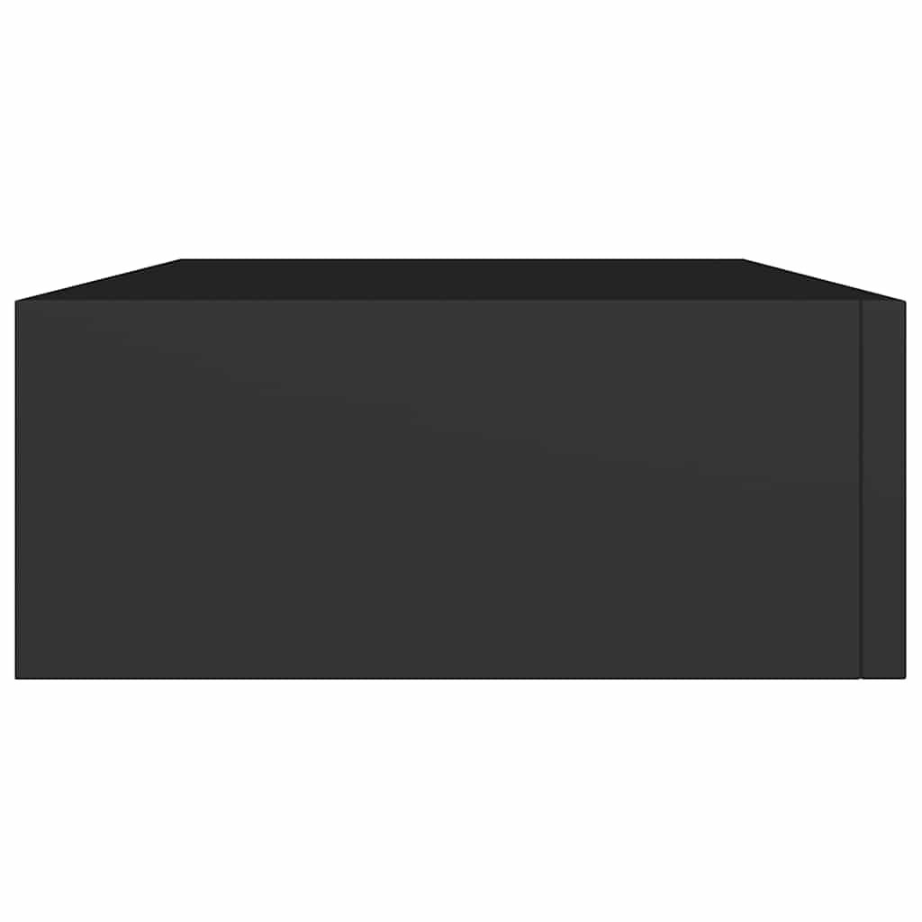 Zidna polica s ladicom crna 40 x 23,5 x 10 cm MDF