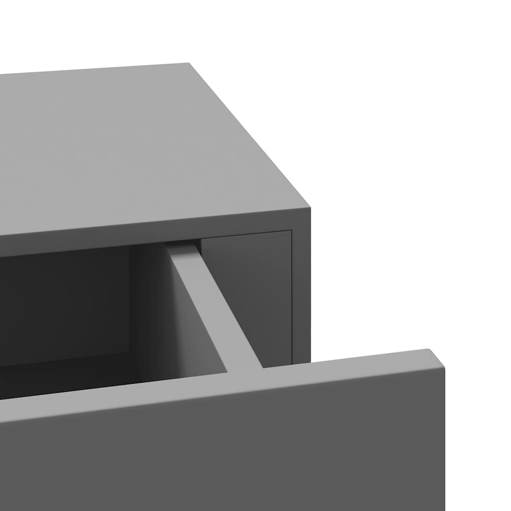 Zidna polica s ladicom siva 40 x 23,5 x 10 cm MDF