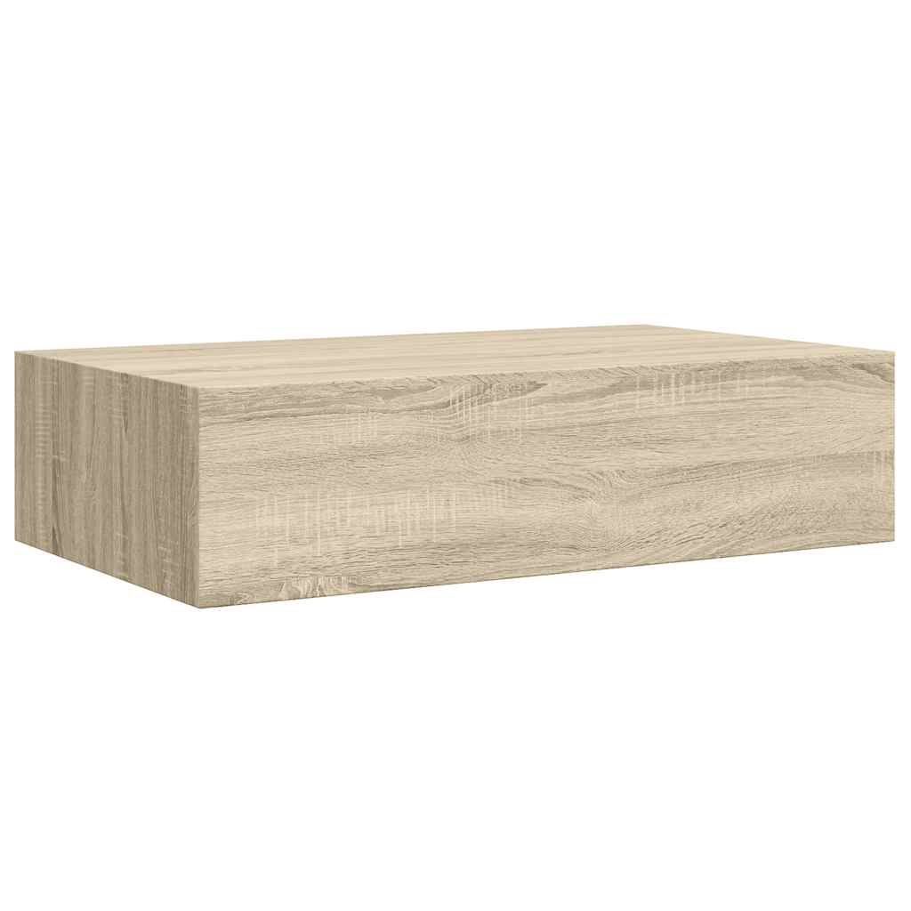 Zidne police s ladicom 2 kom boja hrasta 40 x 23,5 x 10 cm MDF