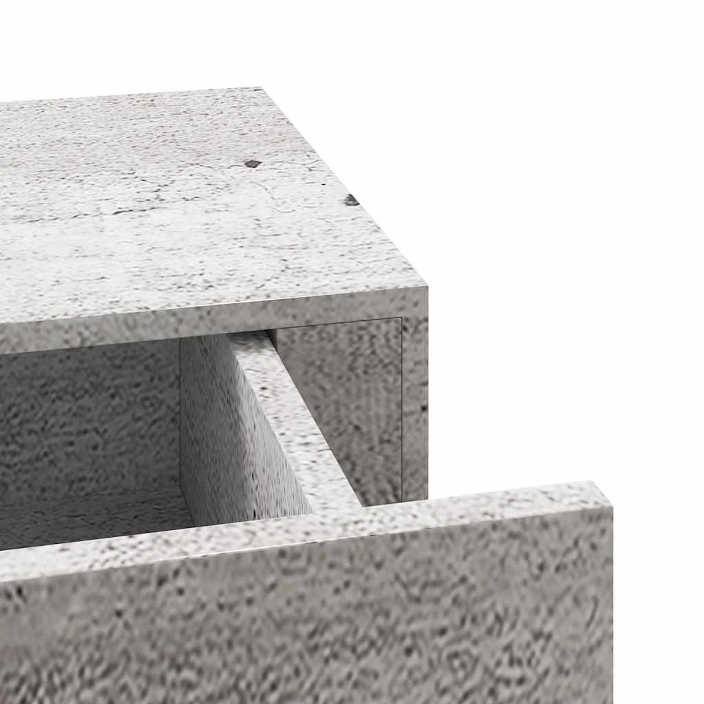 Zidna polica s ladicom siva boja betona 40 x 23,5 x 10 cm MDF