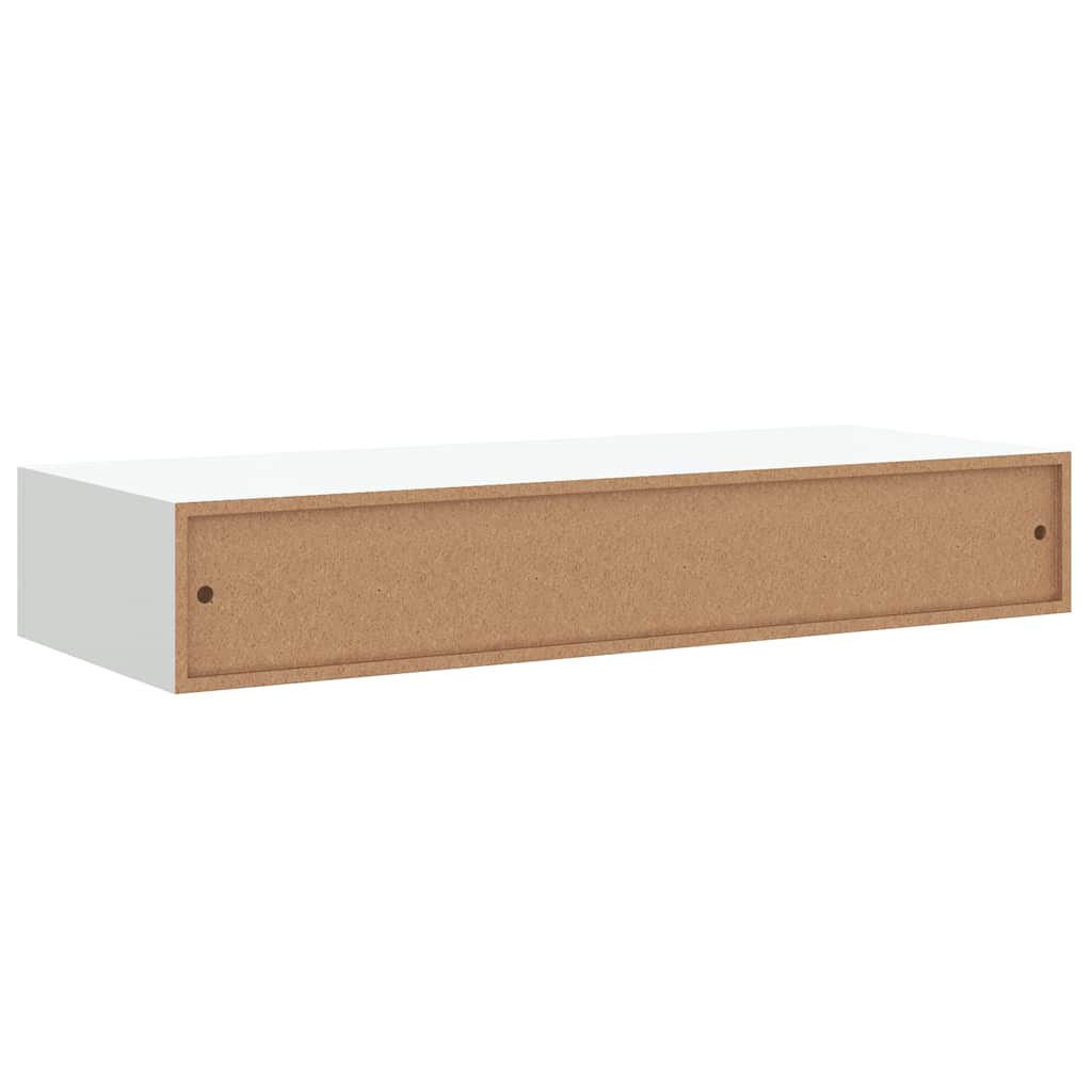 Zidna polica s ladicom bijela 60 x 23,5 x 10 cm MDF