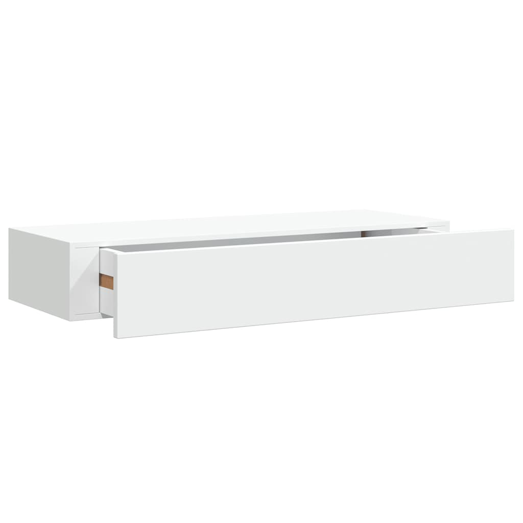 Zidne police s ladicom 2 kom bijele 60 x 23,5 x 10 cm MDF