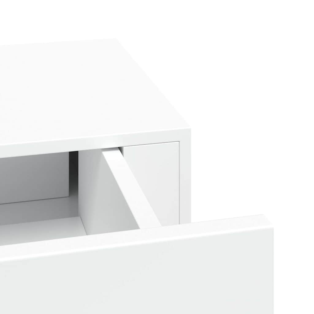 Zidne police s ladicom 2 kom bijele 60 x 23,5 x 10 cm MDF