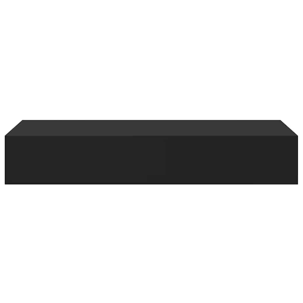 Zidna polica s ladicom crna 60 x 23,5 x 10 cm MDF