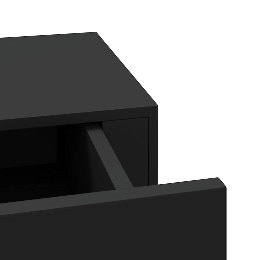 Zidna polica s ladicom crna 60 x 23,5 x 10 cm MDF