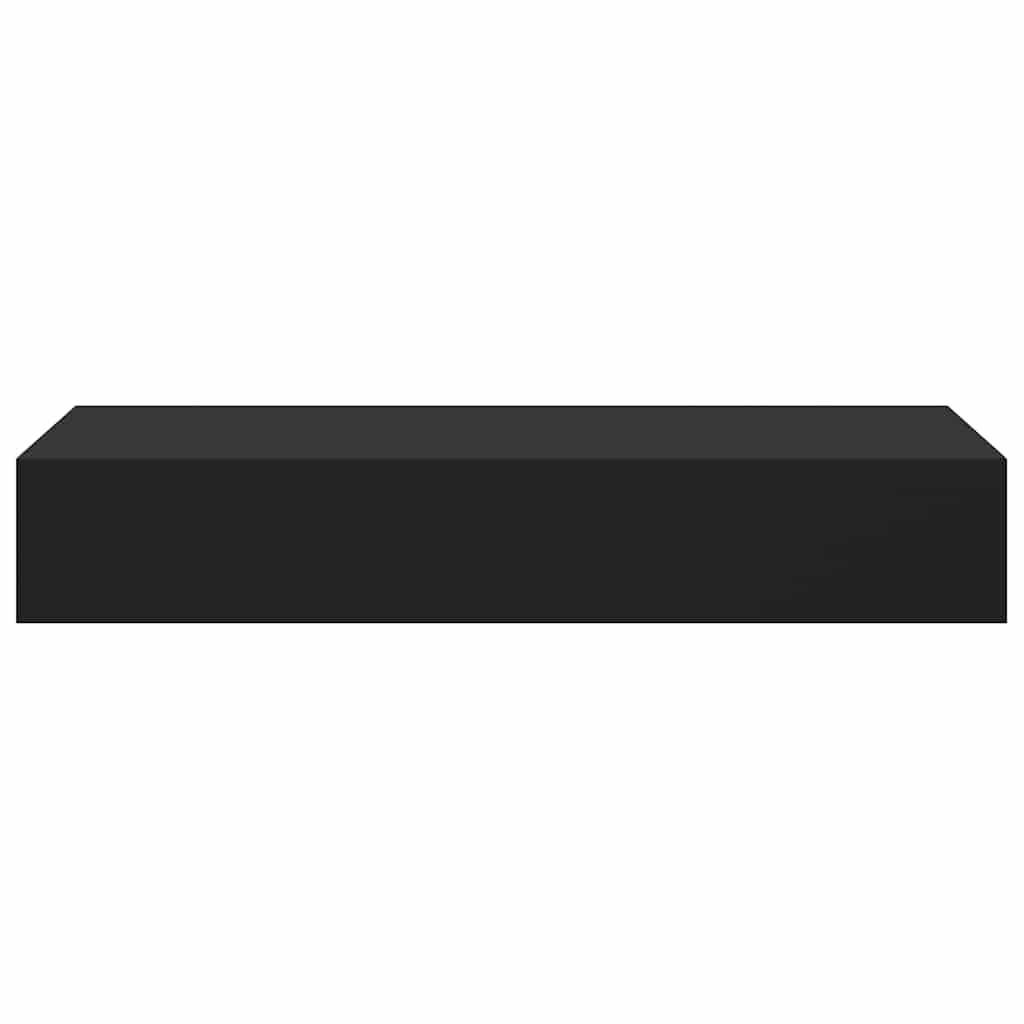 Zidne police s ladicom 2 kom crne 60 x 23,5 x 10 cm MDF