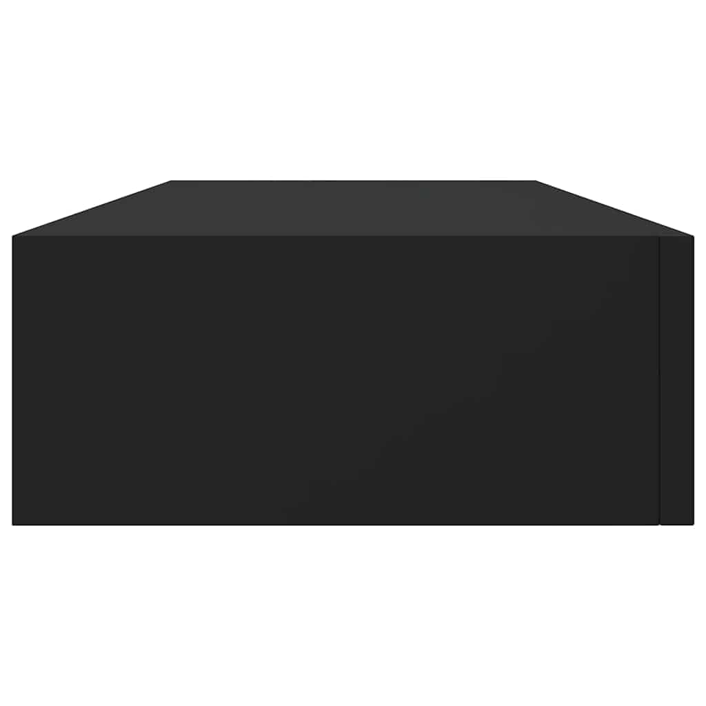 Zidne police s ladicom 2 kom crne 60 x 23,5 x 10 cm MDF