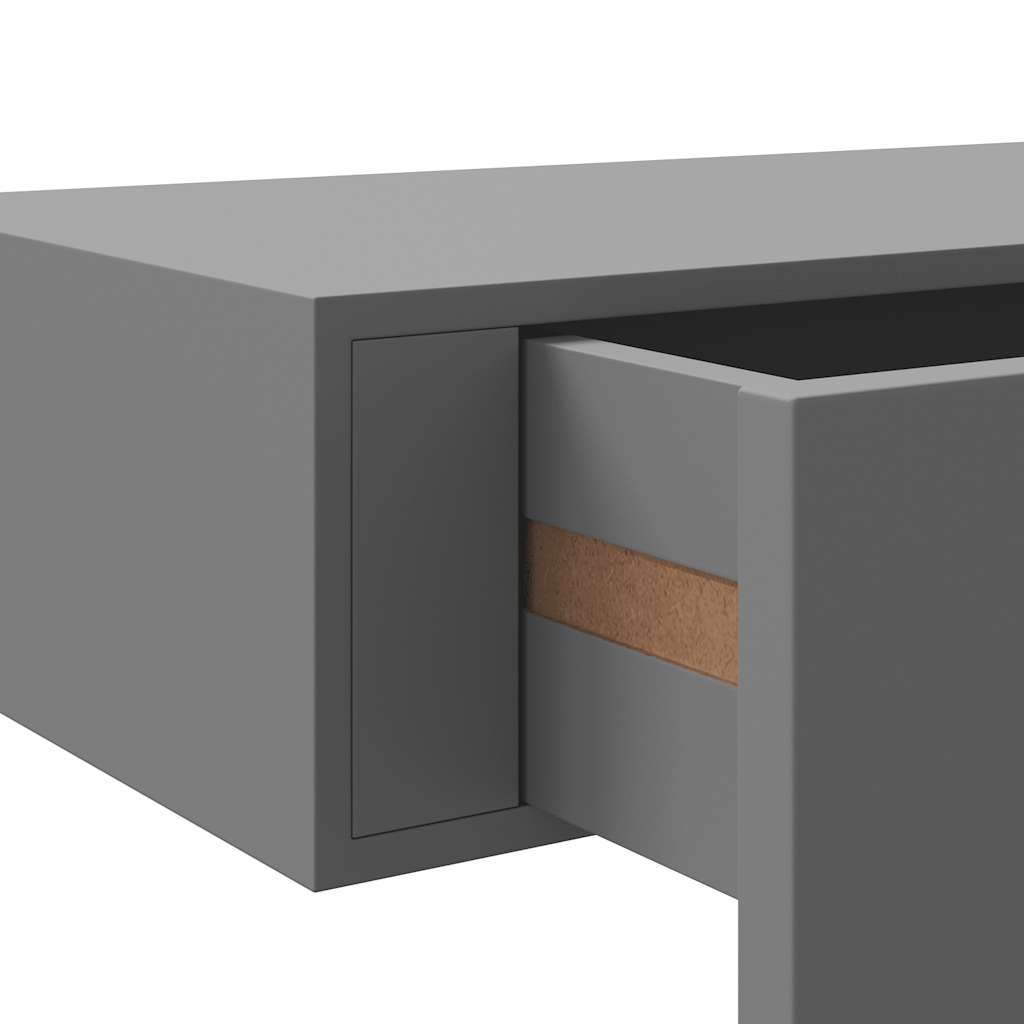 Zidna polica s ladicom siva 60 x 23,5 x 10 cm MDF