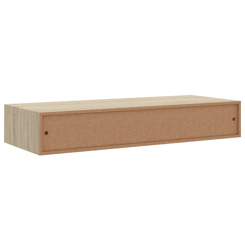 Zidna polica s ladicom boja hrasta 60 x 23,5 x 10 cm MDF