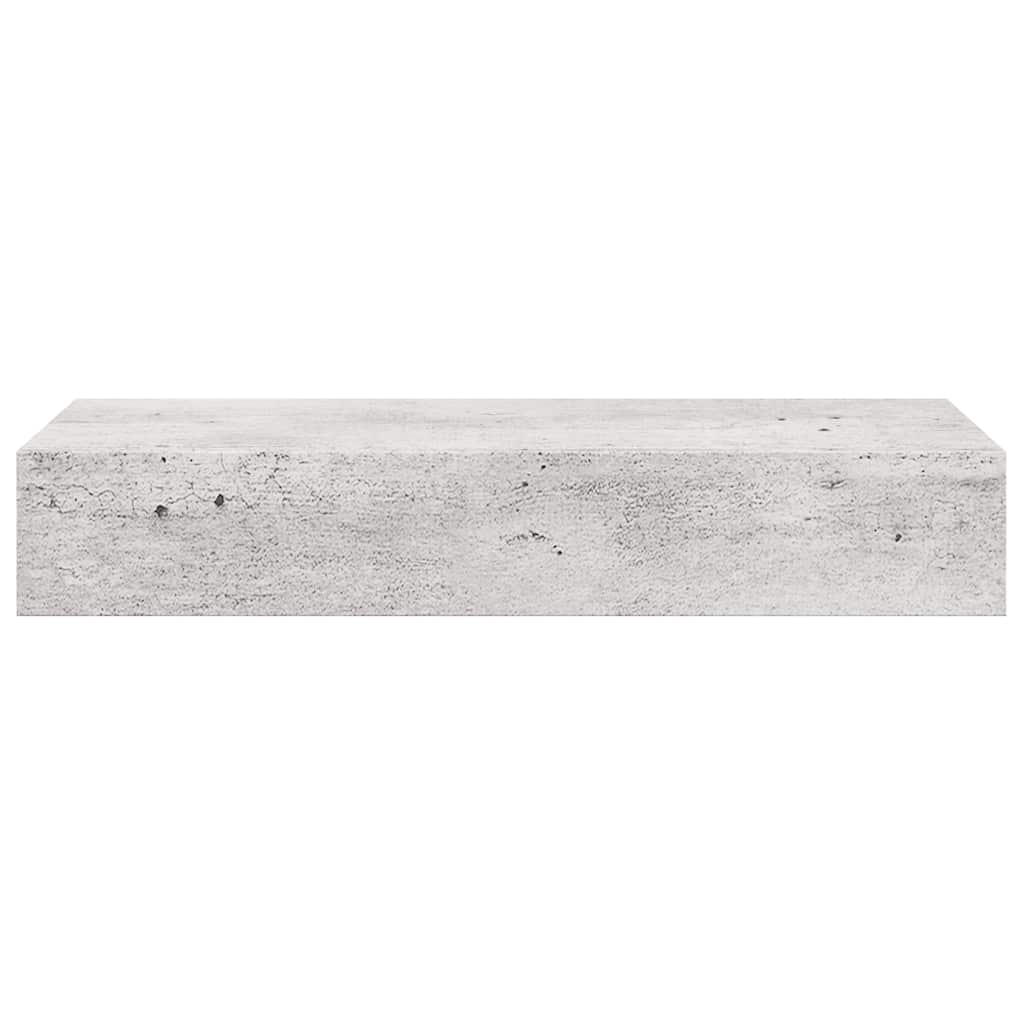 Zidne police s ladicom 2 kom boja betona 60 x 23,5 x 10 cm MDF