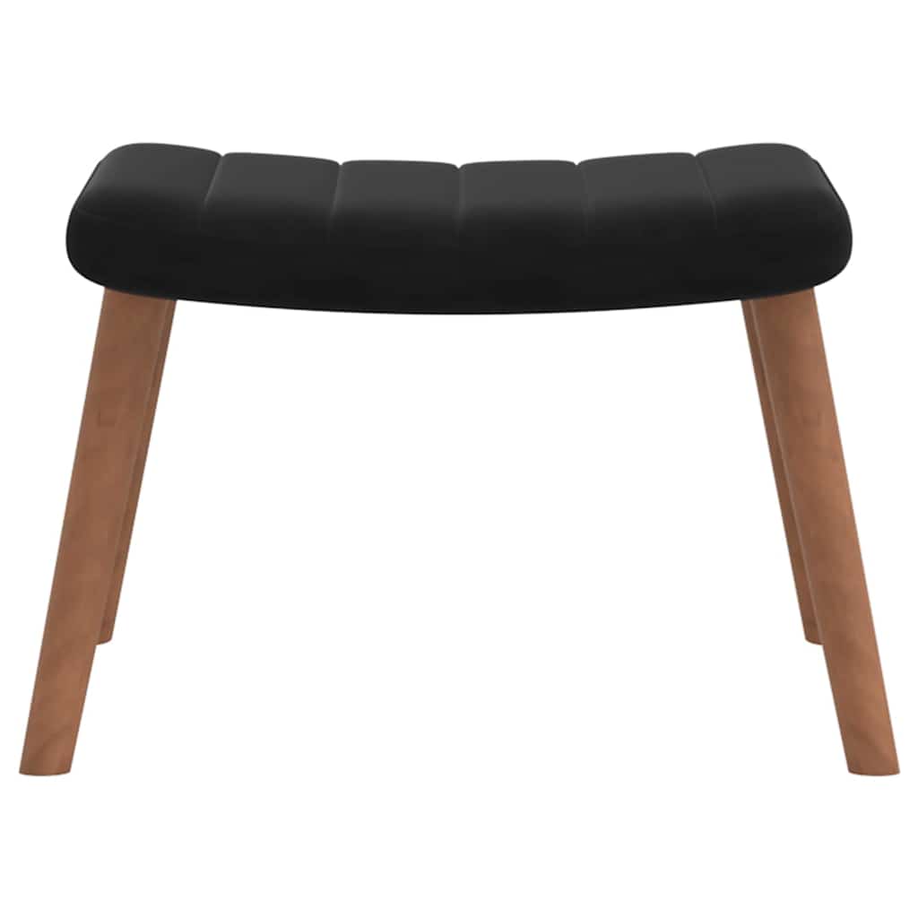 Stolica za opuštanje s osloncem za noge crna baršunasta