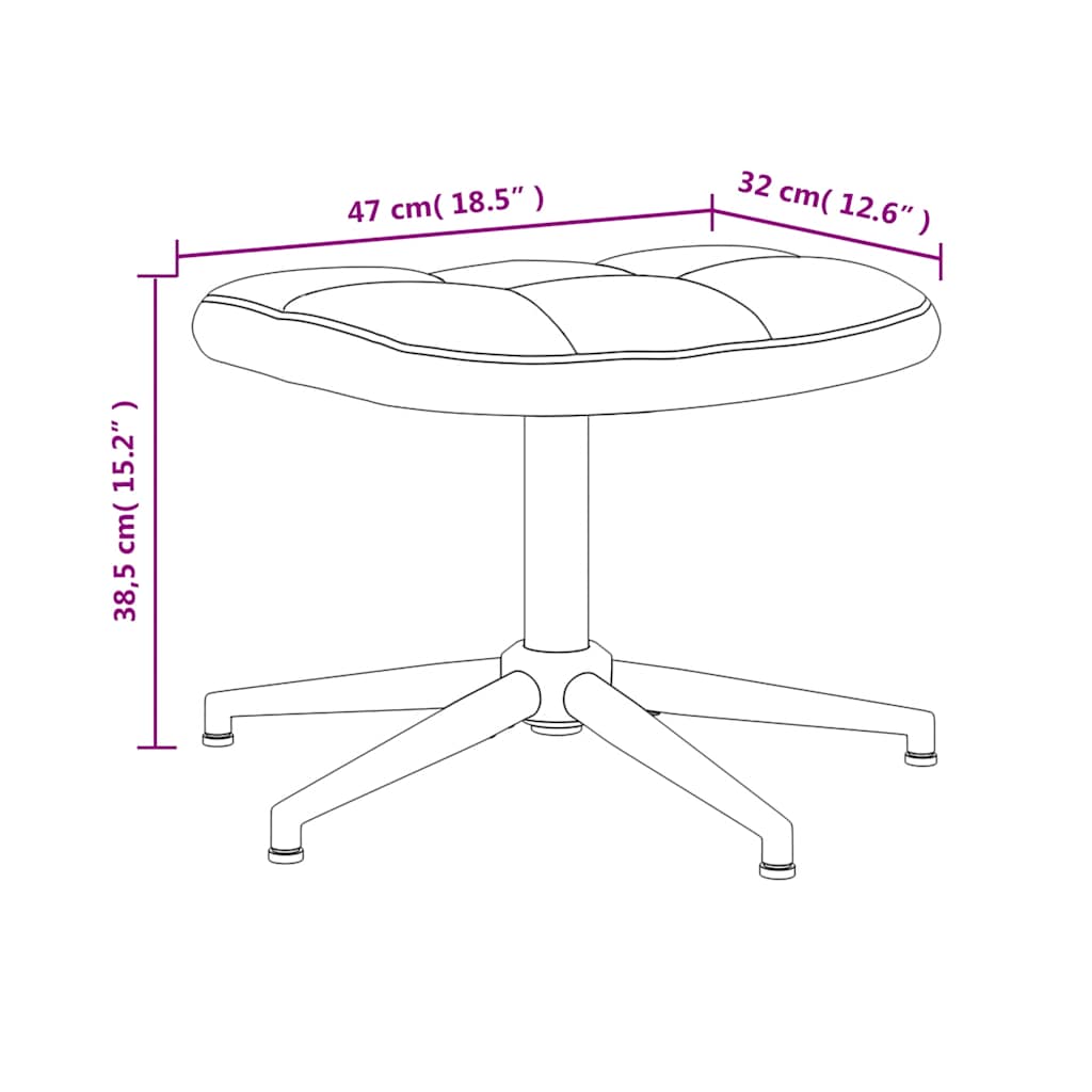 Stolica za opuštanje s osloncem za noge tamnosiva baršunasta