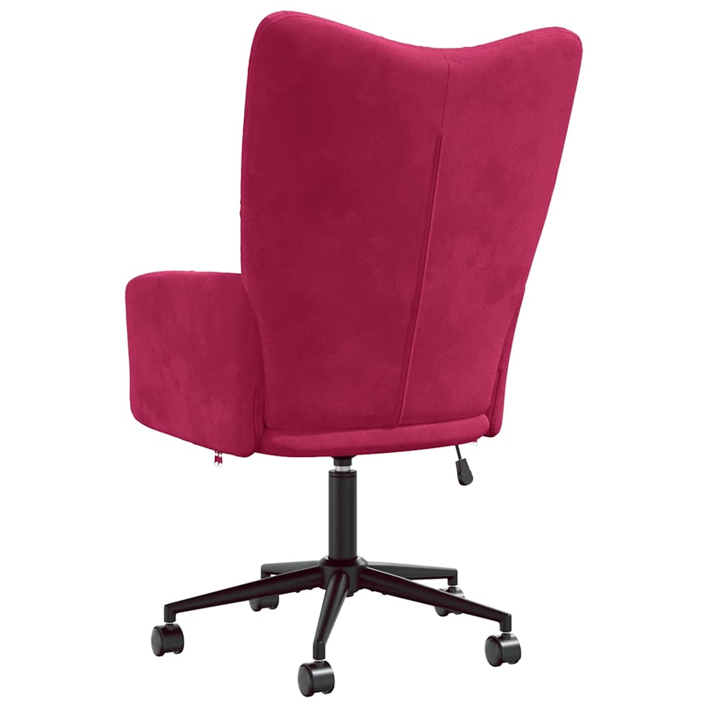 Stolica za opuštanje crvena boja vina baršunasta
