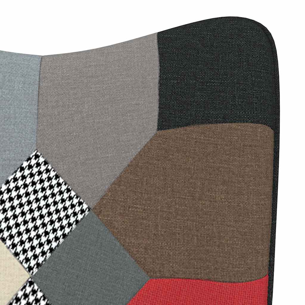 Stolica za ljuljanje s osloncem za noge patchwork od tkanine