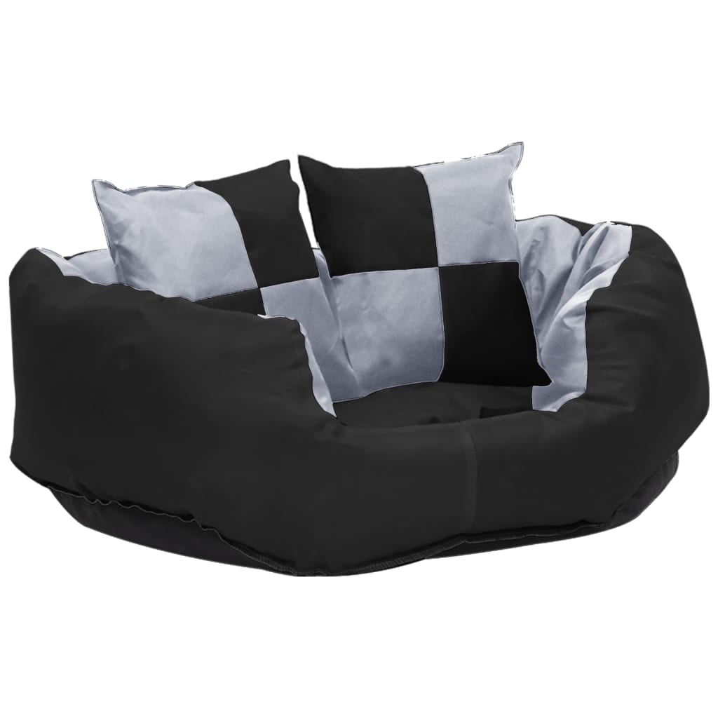 Dvostrani perivi jastuk za pse sivo-crni 65 x 50 x 20 cm