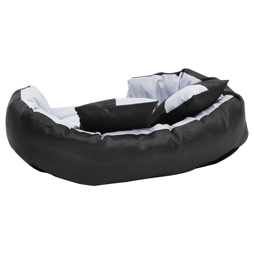 Dvostrani perivi jastuk za pse sivo-crni 85 x 70 x 20 cm