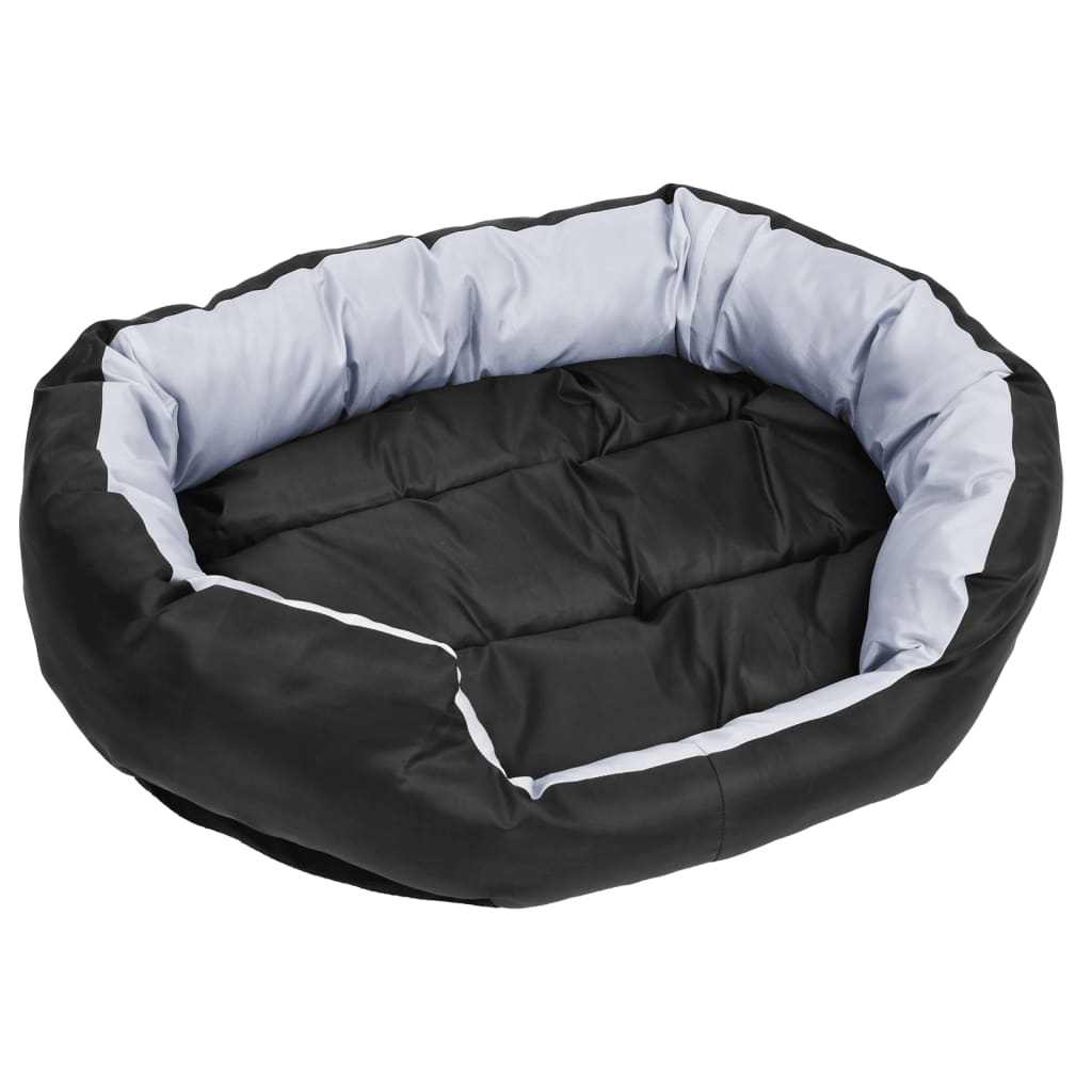 Dvostrani perivi jastuk za pse sivo-crni 85 x 70 x 20 cm
