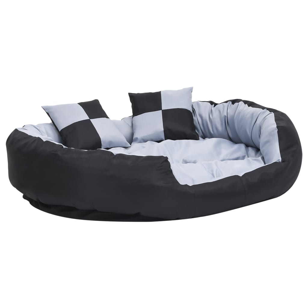 Dvostrani perivi jastuk za pse sivo-crni 110 x 80 x 23 cm