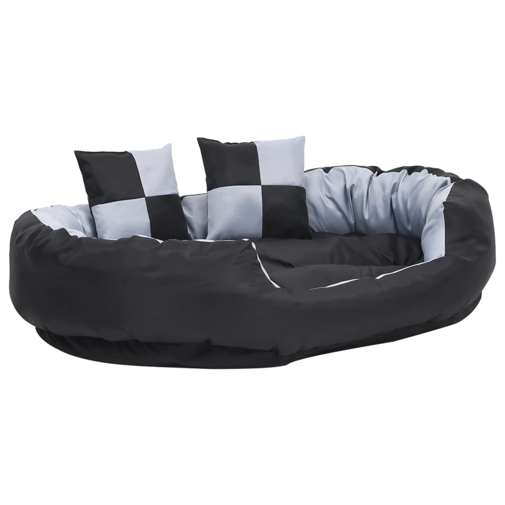 Dvostrani perivi jastuk za pse sivo-crni 110 x 80 x 23 cm