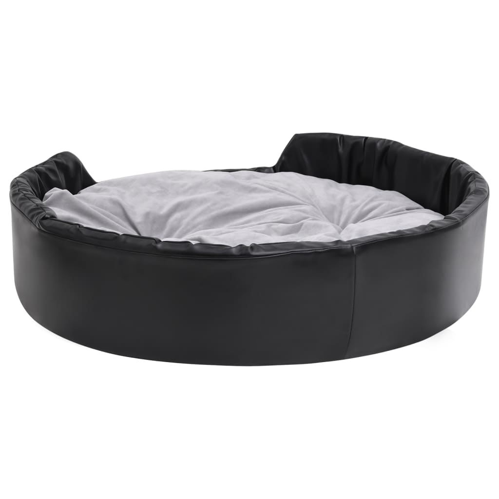 Krevet za pse crno-sivi 99 x 89 x 21 cm od pliša i umjetne kože