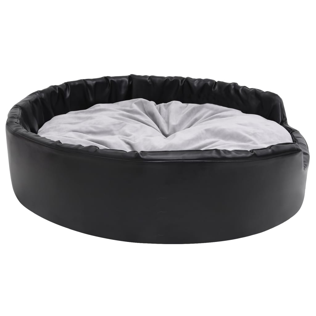 Krevet za pse crno-sivi 99 x 89 x 21 cm od pliša i umjetne kože