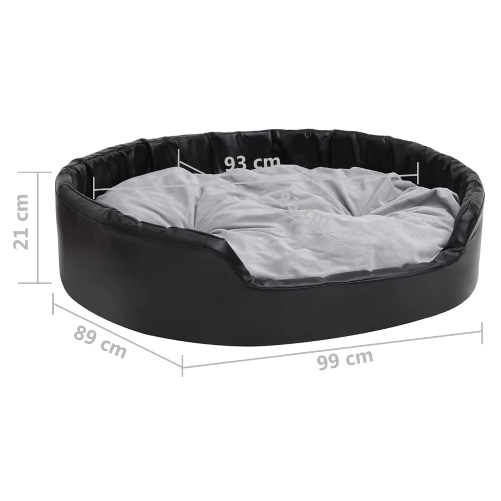 Krevet za pse crno-sivi 99 x 89 x 21 cm od pliša i umjetne kože