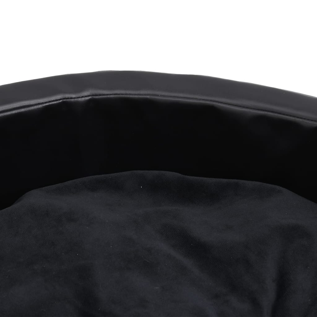 Krevet za pse crni 79 x 70 x 19 cm od pliša i umjetne kože