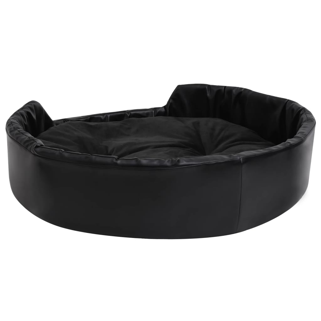 Krevet za pse crni 90 x 79 x 20 cm od pliša i umjetne kože