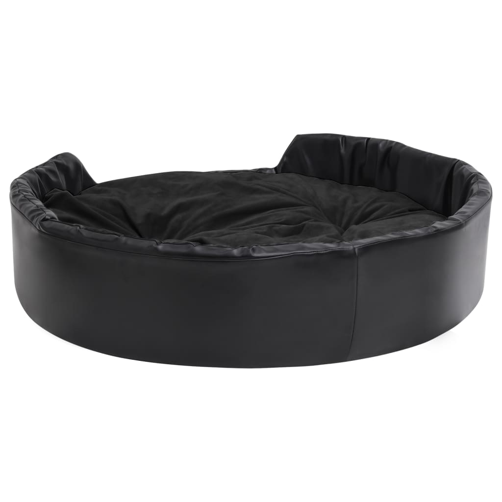 Krevet za pse crni 99 x 89 x 21 cm od pliša i umjetne kože