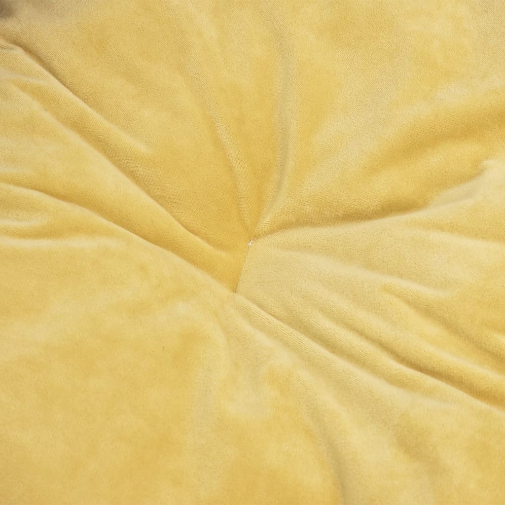 Krevet za pse crno-žuti 99 x 89 x 21 cm od pliša i umjetne kože