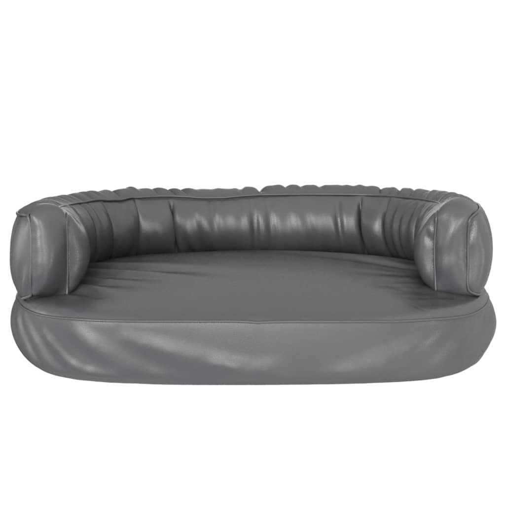 Ergonomski pjenasti krevet za pse sivi 60 x 42 cm umjetna koža
