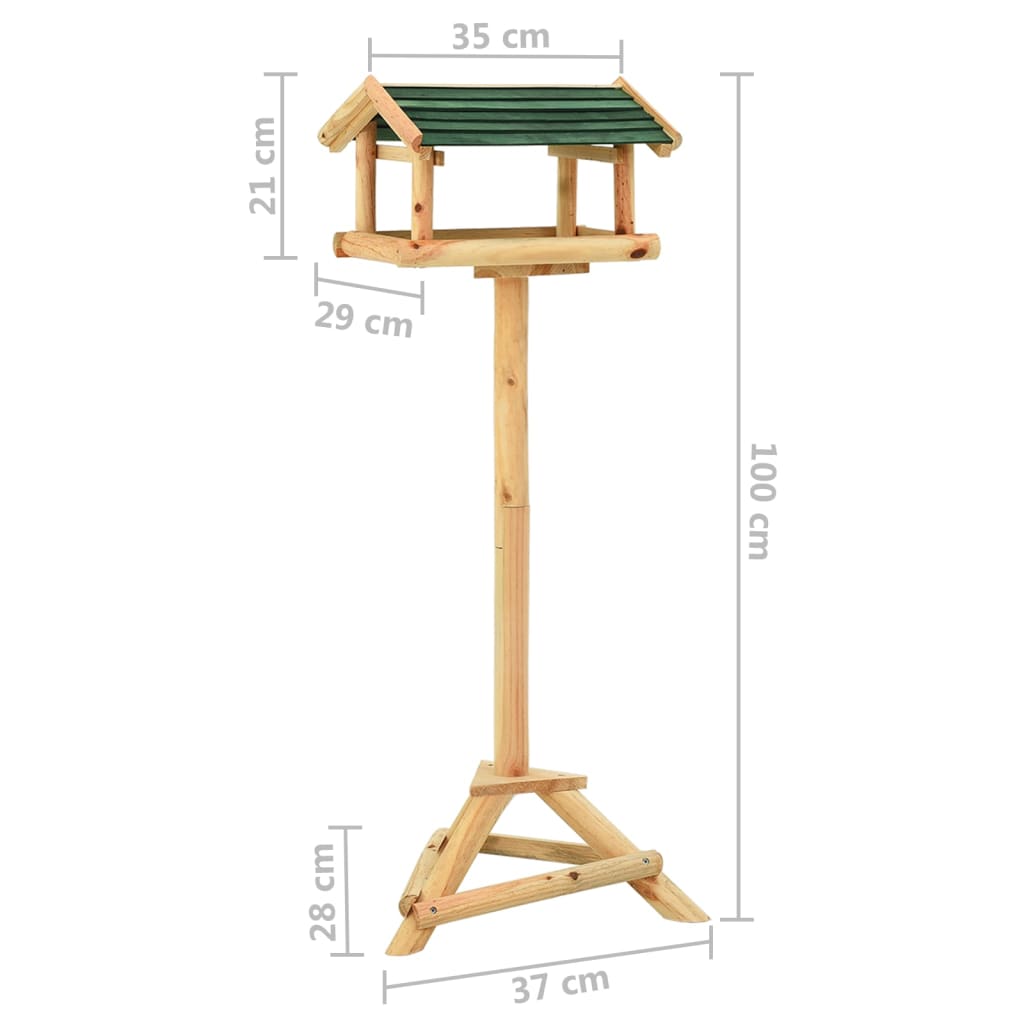 Hranilica za ptice sa stalkom 37x28x100 cm od masivne jelovine