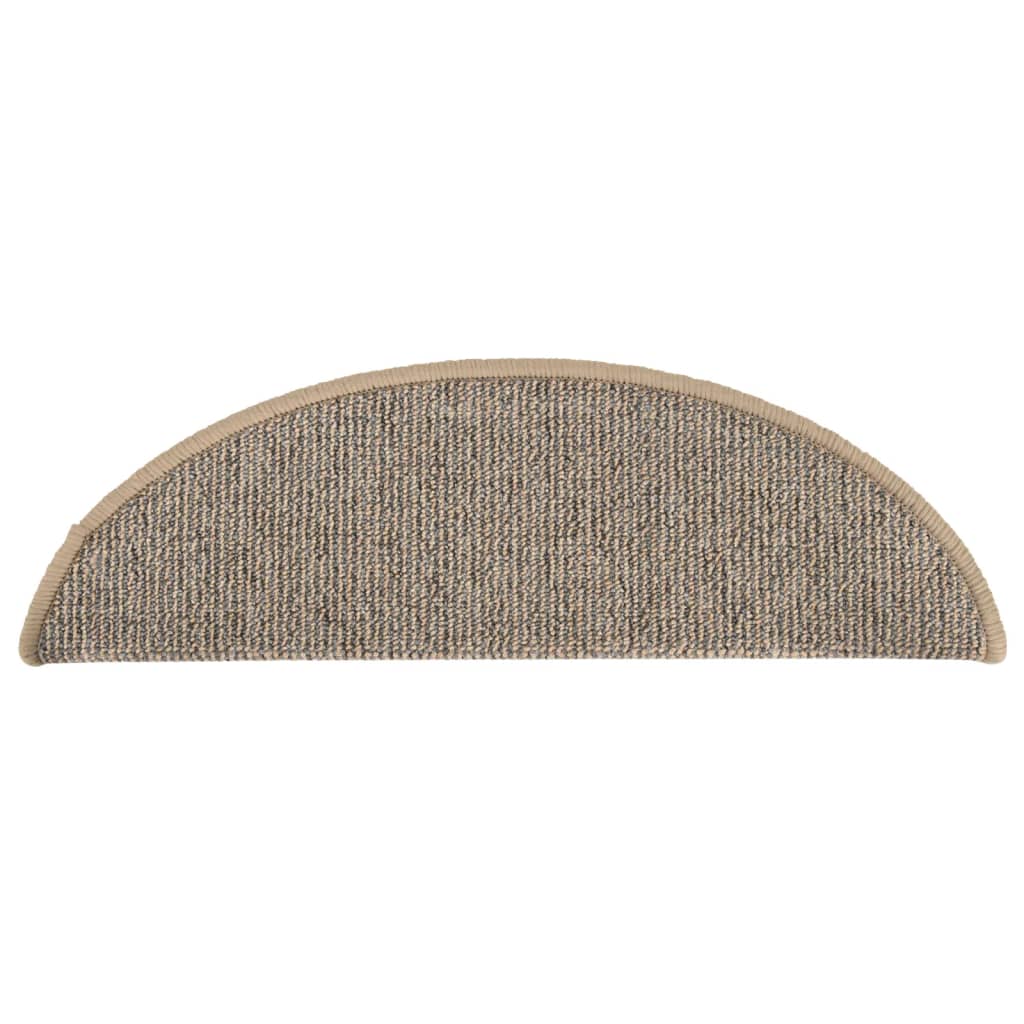 Prostirke za stepenice 15 kom 56x17x3 cm smeđe poluokrugle