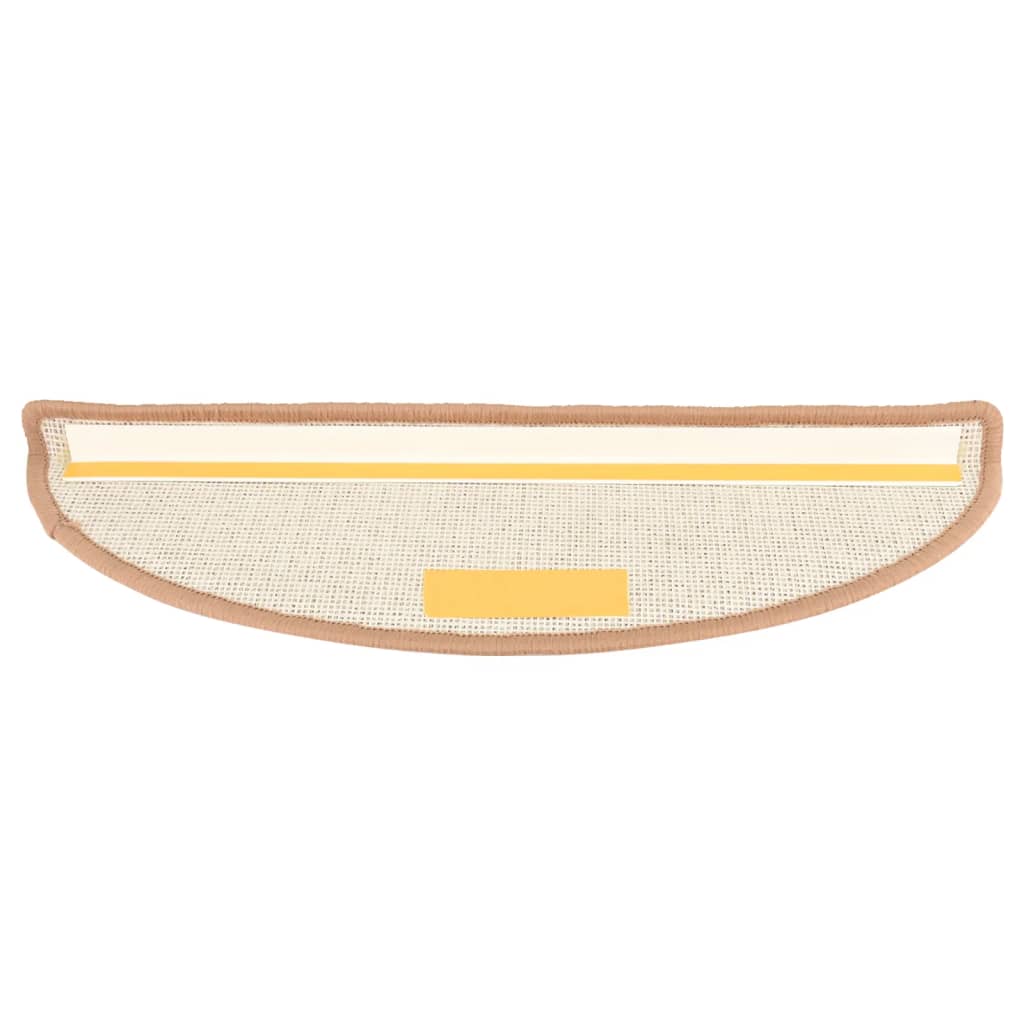 Prostirke za stepenice 15 kom 56x17x3 cm svijetlosmeđe poluokrugle