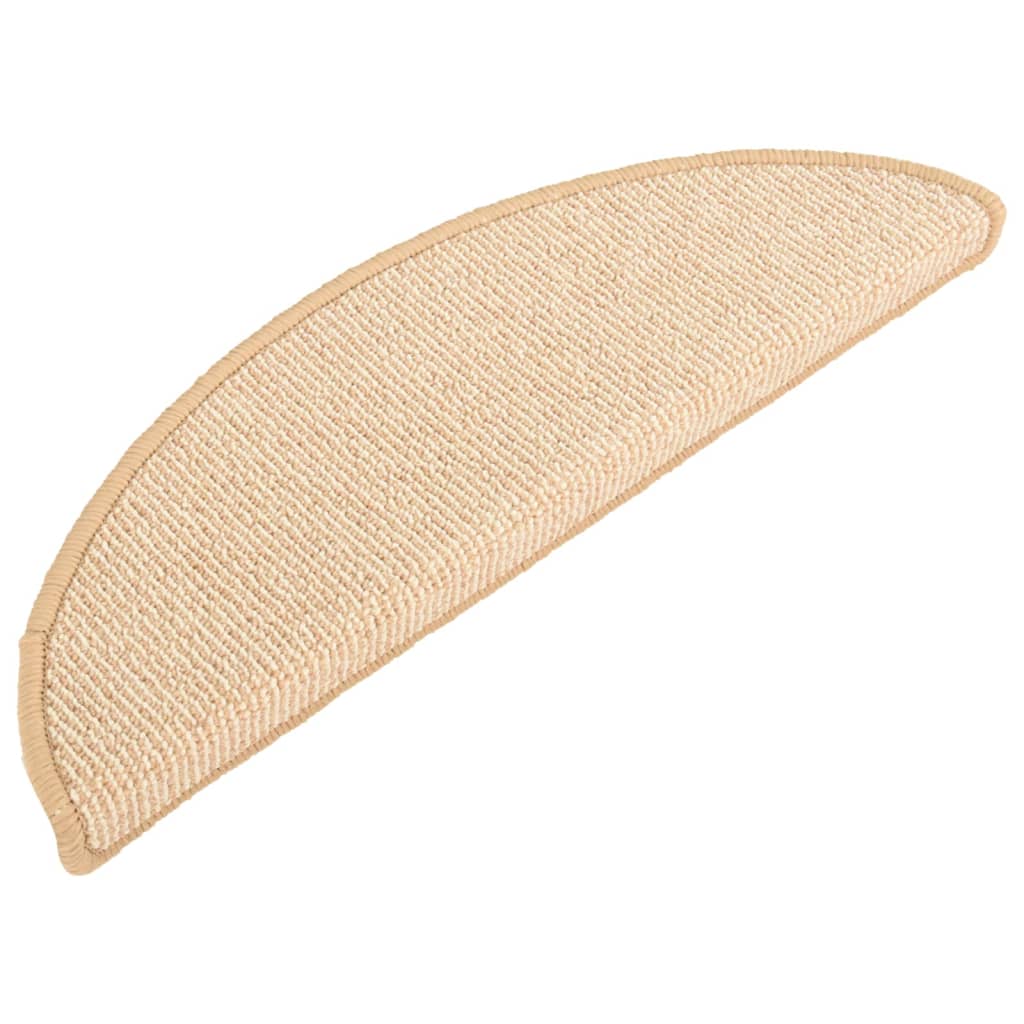 Prostirke za stepenice 15 kom 56x17x3 cm krem poluokrugle
