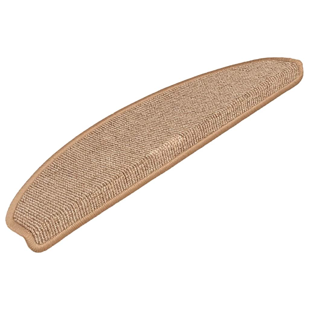 Prostirke za stepenice 15 kom 65x21x4 cm svijetlosmeđe poluokrugle velike