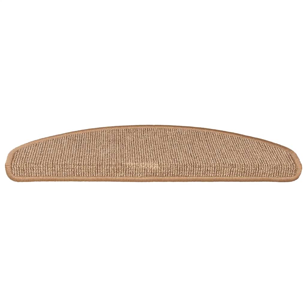 Prostirke za stepenice 15 kom 65x21x4 cm svijetlosmeđe poluokrugle velike