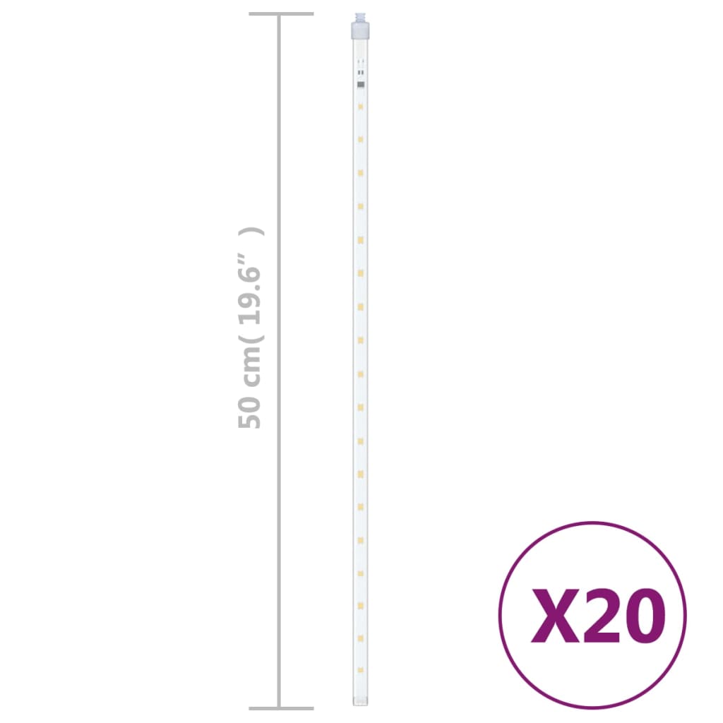 Meteorska svjetla 20 kom 50 cm topla bijela 720 LED žarulja