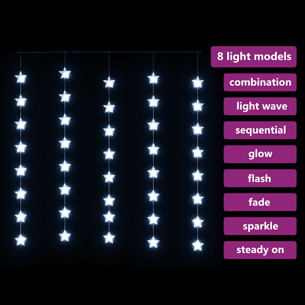 LED vilinska zavjesa 200 LED hladne bijele 8 funkcija