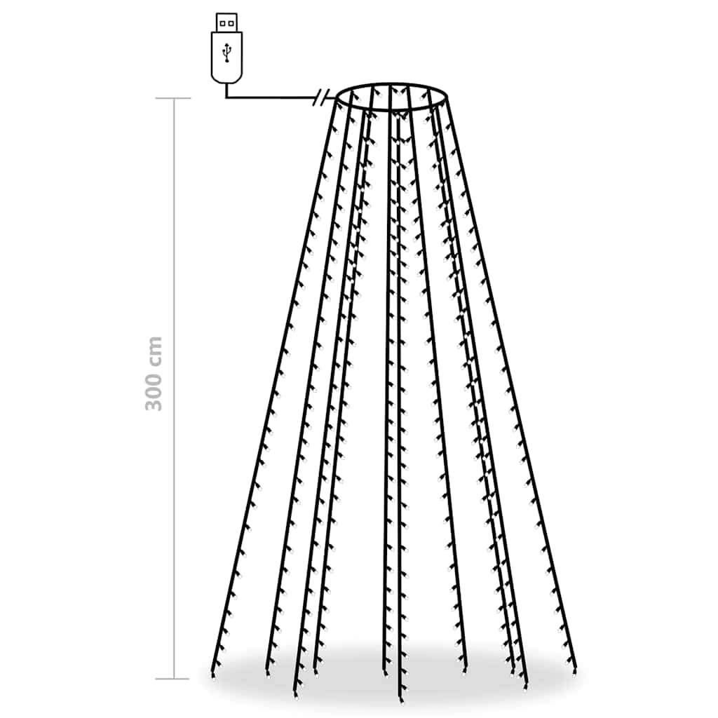 Mrežasta svjetla za božićno drvce 300 LED hladna bijela 300 cm