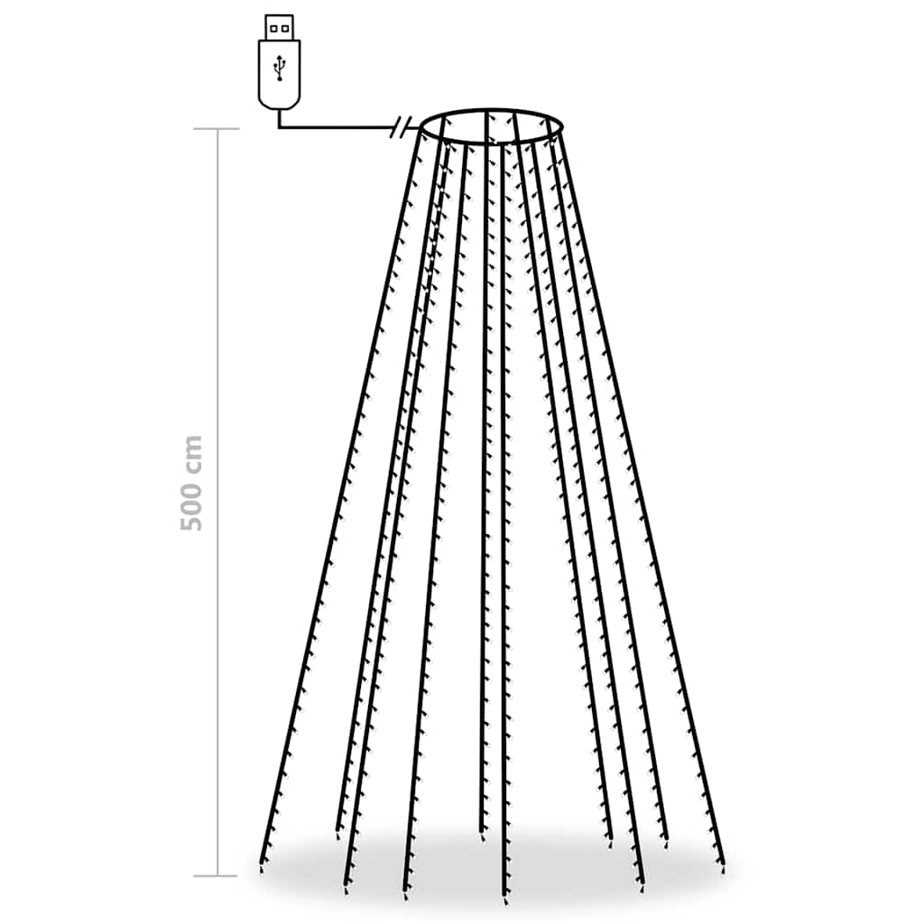 Svjetla za drvce 500 LED žarulja plava 500 cm unutarnja-vanjska