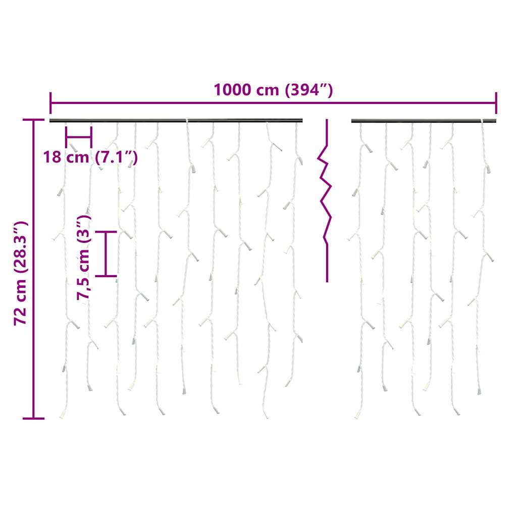 LED zavjesa sa sigama 10 m 400 LED hladne bijele 8 funkcija