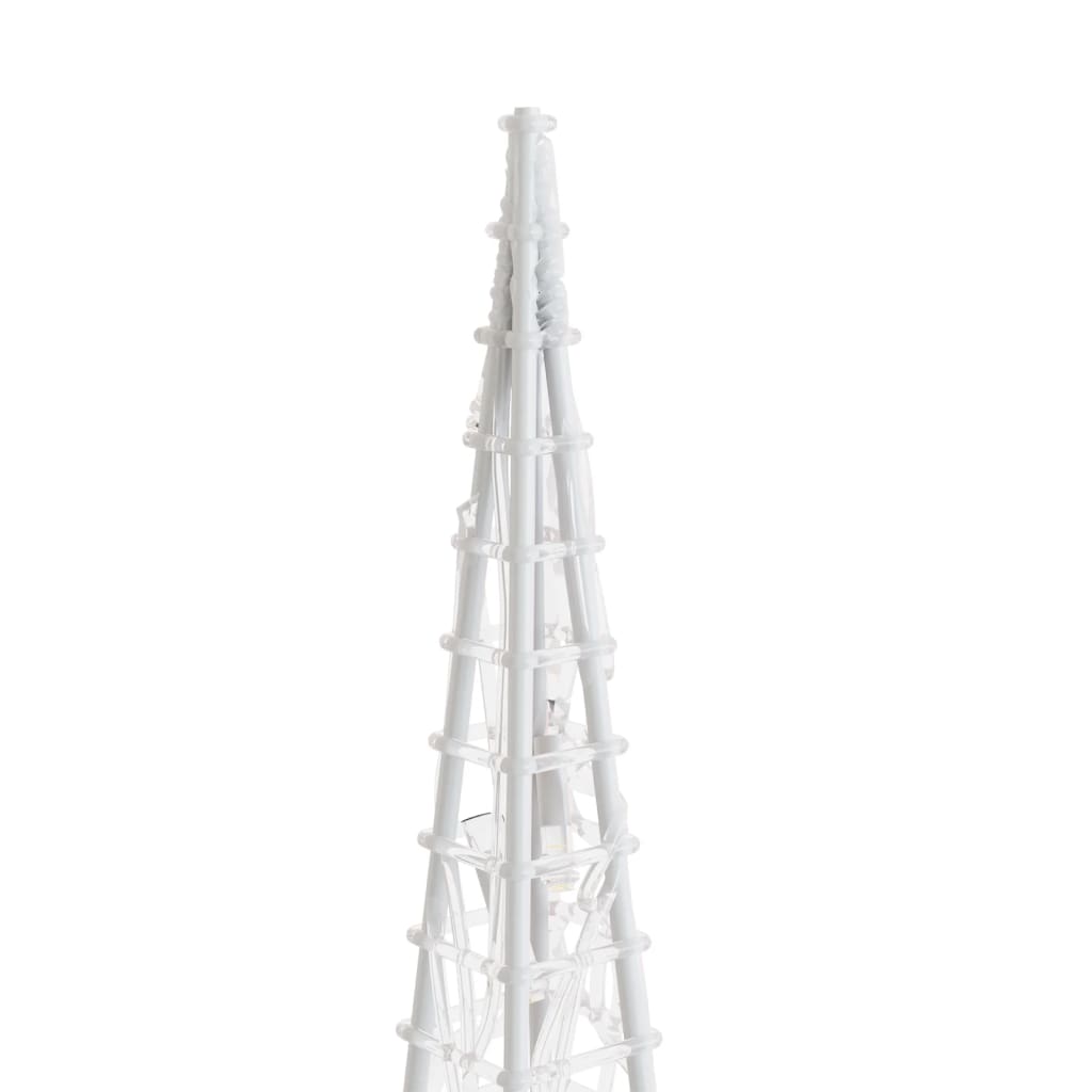 Set akrilnih ukrasnih LED stožaca hladno bijeli 30/45/60 cm