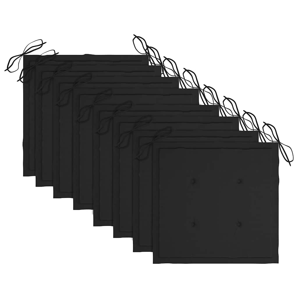 Sklopive vrtne stolice s jastucima 8 kom od masivne tikovine