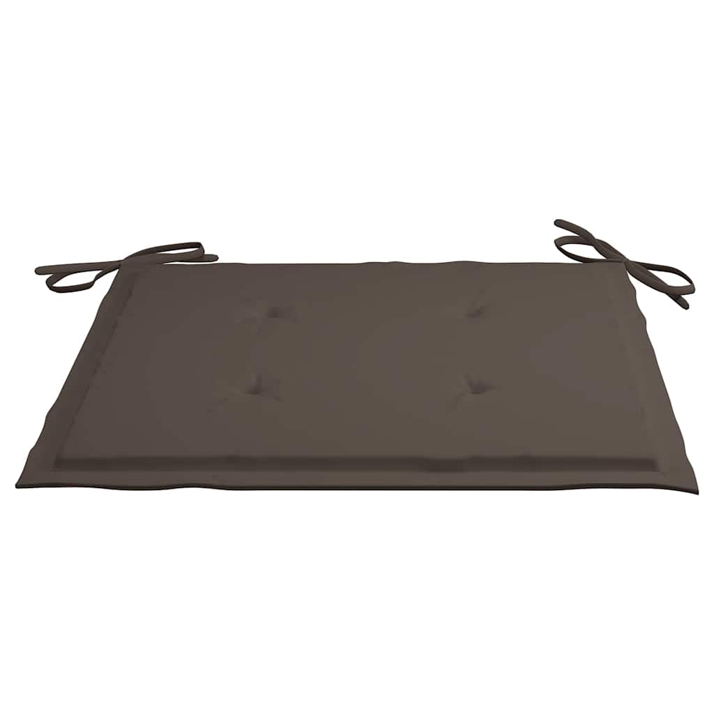 Vrtne stolice sa smeđe-sivim jastucima 8 kom masivna tikovina